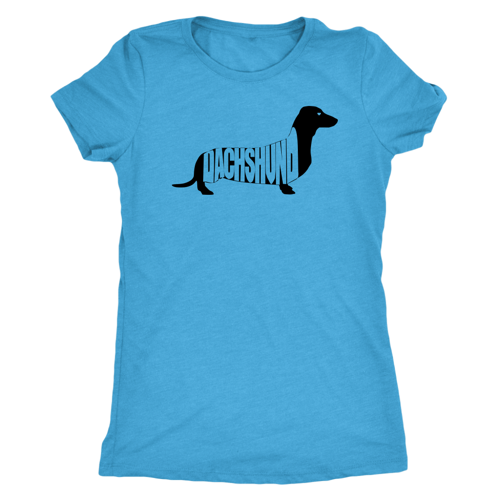 Dachshund t shirt with dachshund silhouette vintage turquoise
