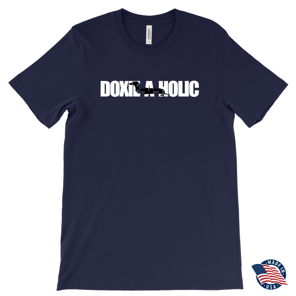Doxie a holic dachshund silhouette t shirt Navy