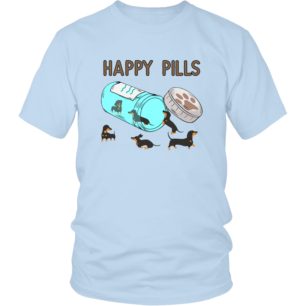 Happy Pills Dachshund T-Shirt Ice Blue