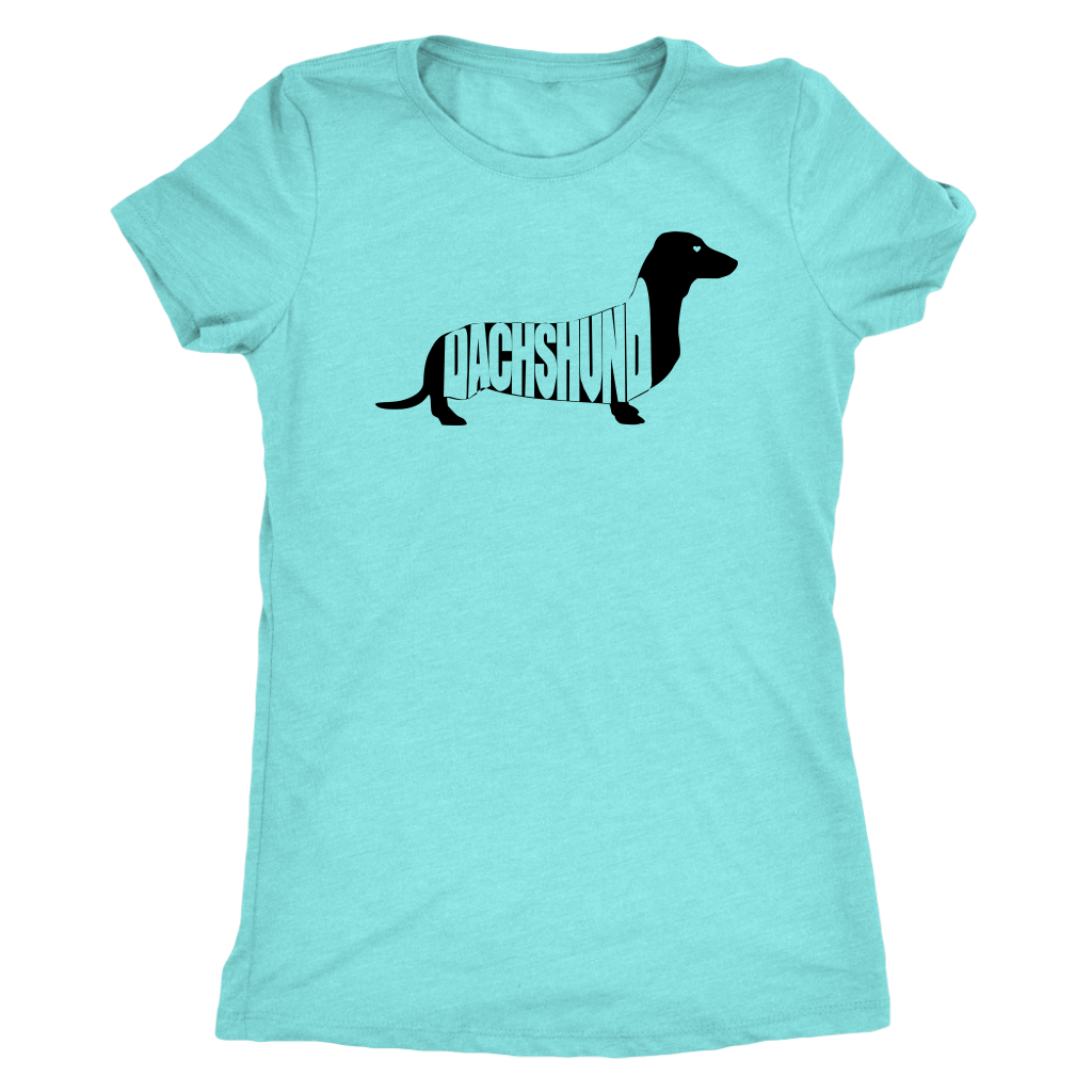 Dachshund t shirt with dachshund silhouette vintage teal
