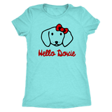 Hello Doxie Dachshund t-shirt for people Tahiti Blue