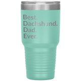 Best dachshund dad 30 oz drink tumbler teal
