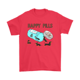 Happy Pills Dachshund Men's Shirt Red Gildan Mens T-Shirt