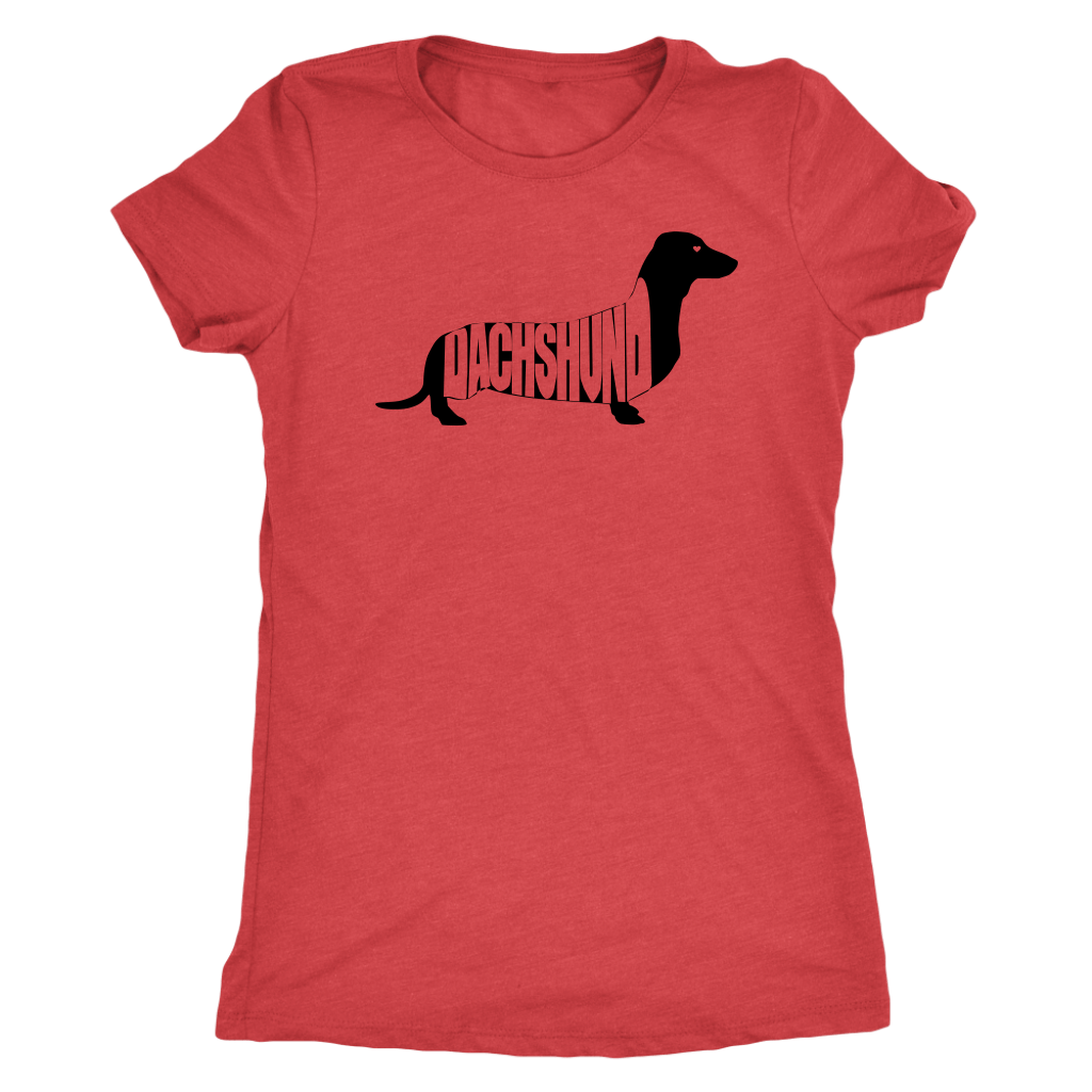 Dachshund t shirt with dachshund silhouette vintage red