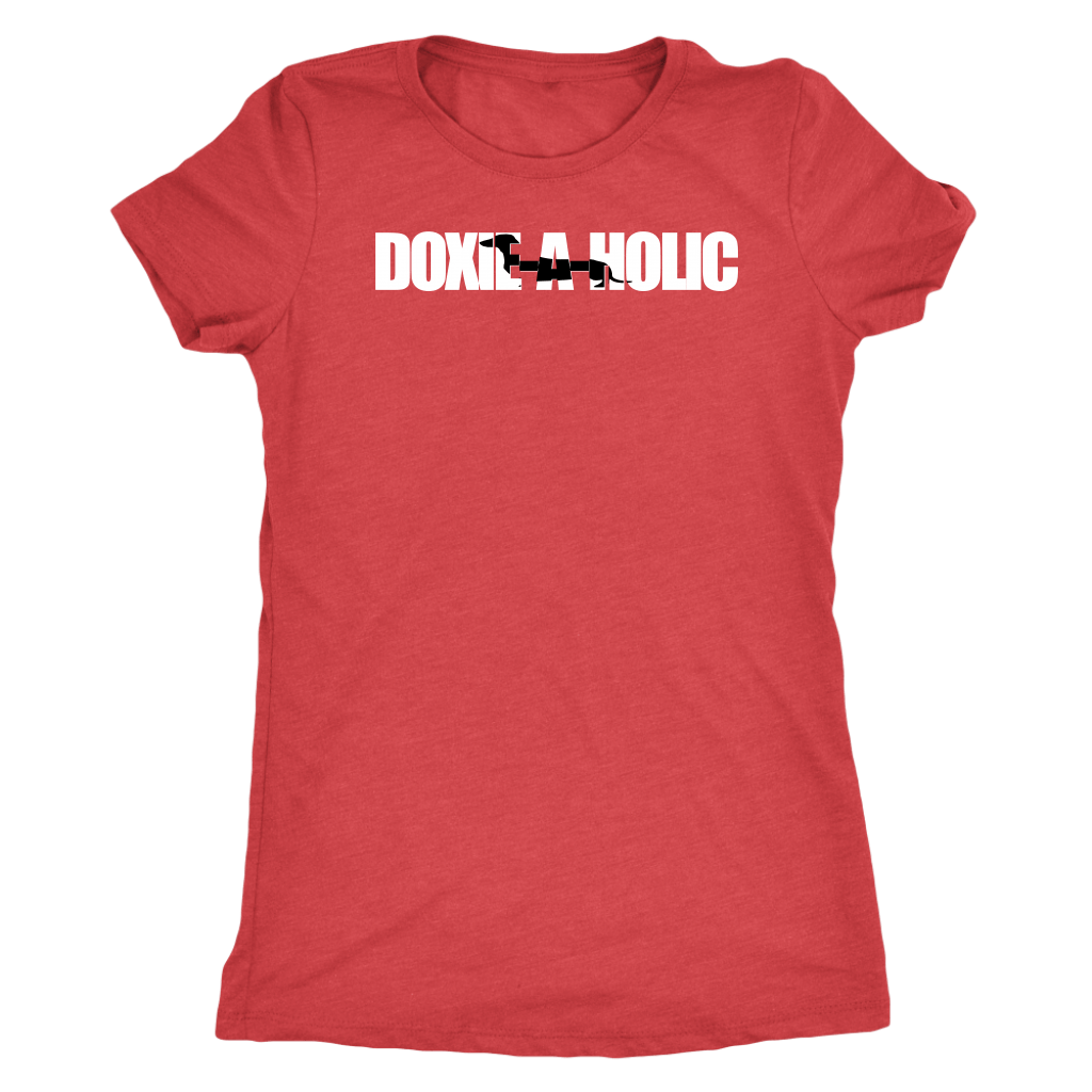 Doxie a holic dachshund silhouette women's t shirt Vintage Red