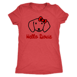 Hello Doxie Dachshund t-shirt for people Vintage Red