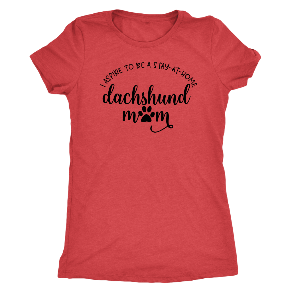 Stay at Home Dachshund Mom T-Shirt Vintage Red