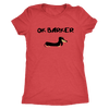 Ok Barker funny dachshund t-shirt for people Vintage Red