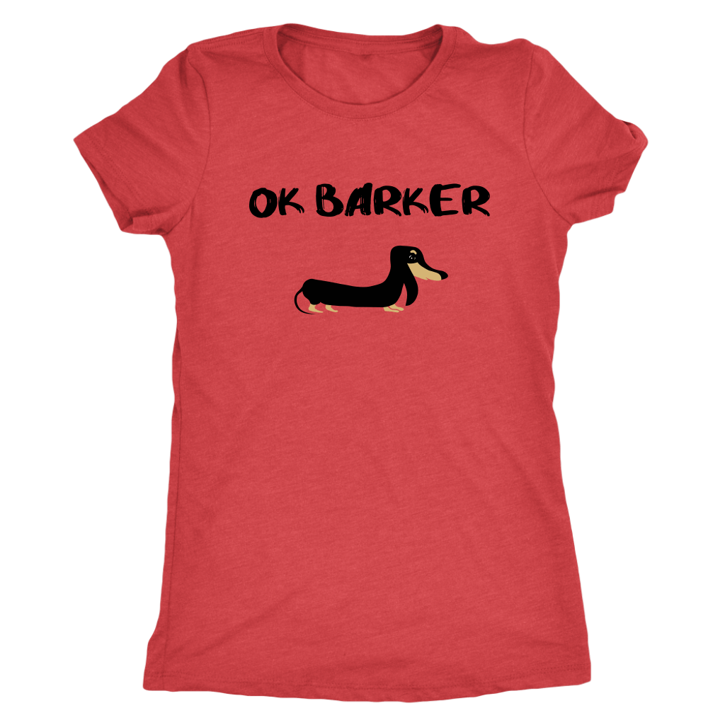 Ok Barker funny dachshund t-shirt for people Vintage Red