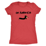 Ok Barker funny dachshund t-shirt for people Vintage Red