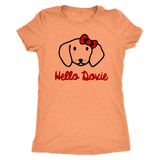 Hello Doxie Dachshund t-shirt for people Vintage Light Orange