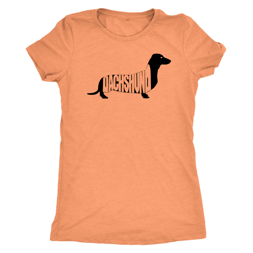 Dachshund t shirt with dachshund silhouette vintage orange