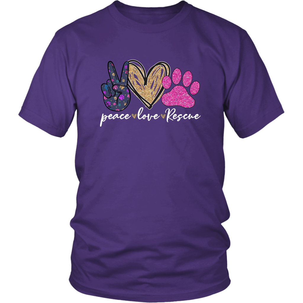 Peace Love Dachshunds Funny Cute dog lovers T-shirt for people Purple