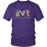 Peace Love Dachshunds Funny Cute Dachshund T-shirt for people Purple