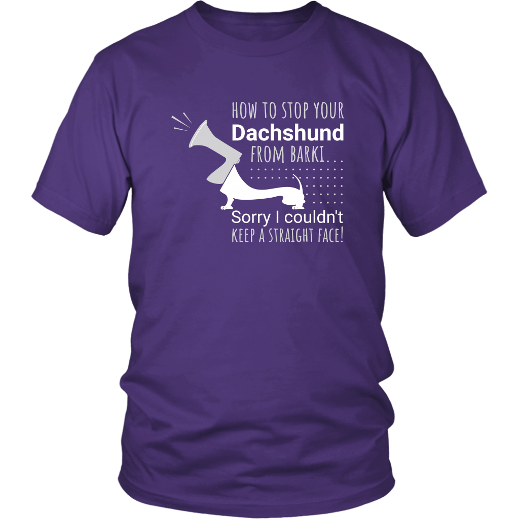 How to stop a dachshund from barking dachshund t-shirt for people Purple