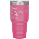 Best dachshund dad 30 oz drink tumbler pink