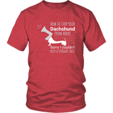How to stop a dachshund from barking dachshund t-shirt for people Heather Red