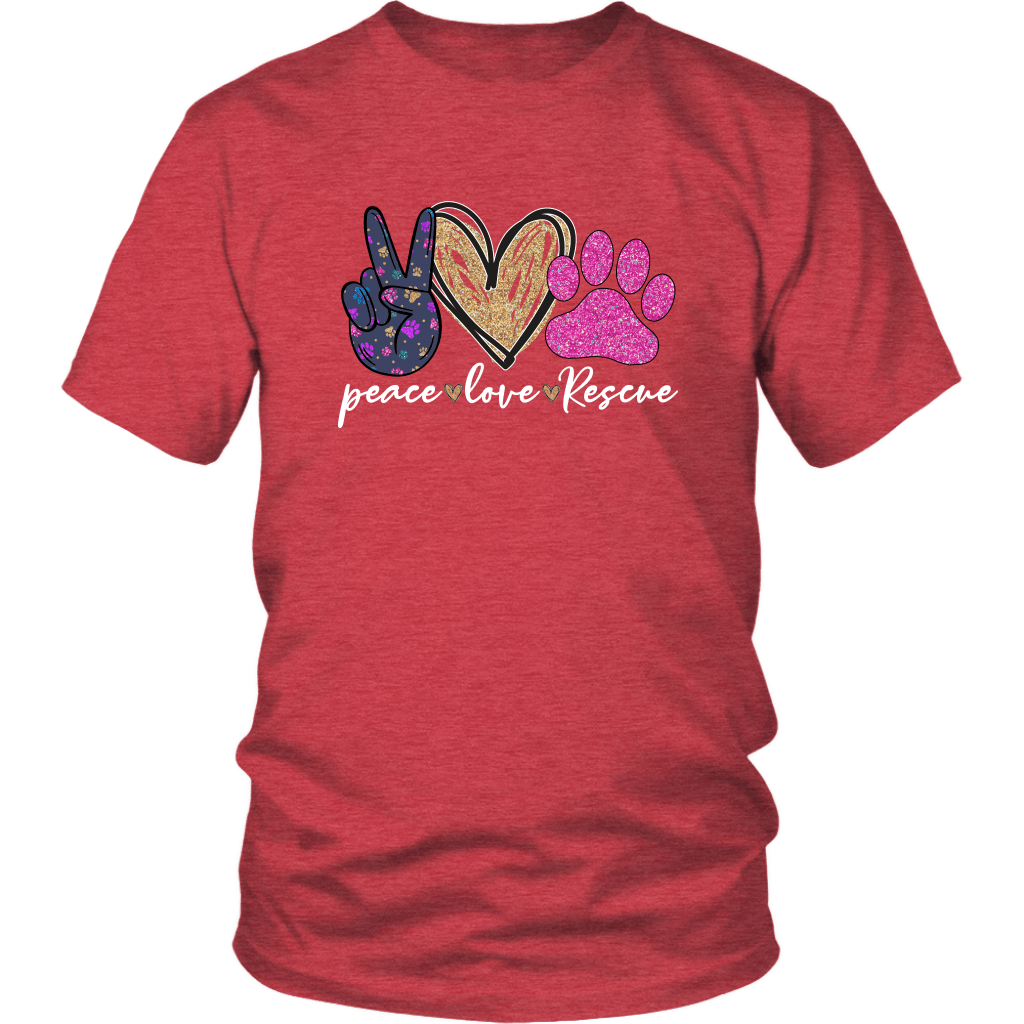 Peace Love Dachshunds Funny Cute dog lovers T-shirt for people Heather Red