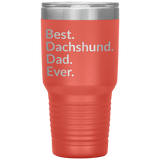Best dachshund dad 30 oz drink tumbler coral