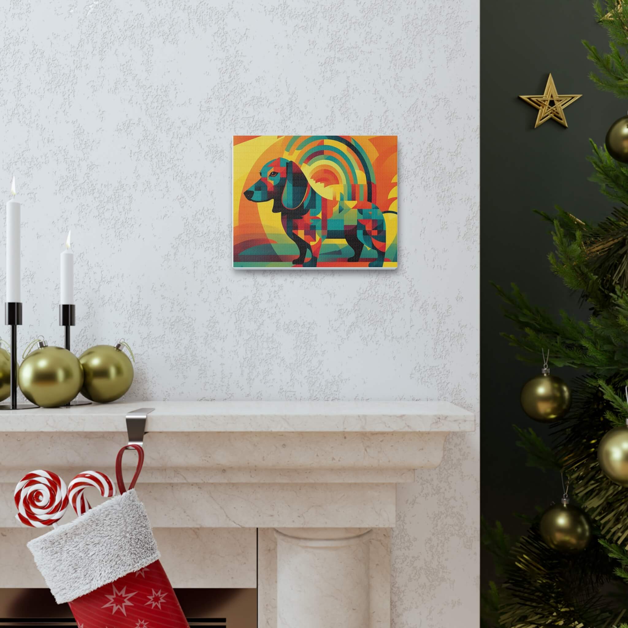 Geometric Dachshund Wall Decor: Woof-tastic Charm for Your Space! - DoxinMotion