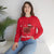 Dachshund Merry Christmas plaid silhouette Sweatshirt Red model wearing