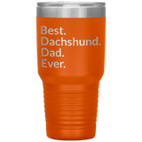 Best dachshund dad 30 oz drink tumbler orange