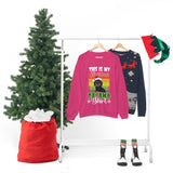 Dachshund christmas sweatshirt Heliconia mock up rack