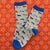 Dachshund Socks for Doxie Lovers Blue and Gray