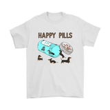 Happy Pills Dachshund Men's Shirt White Gildan Mens T-Shirt