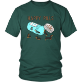 Happy Pills Dachshund T-Shirt Dark Green