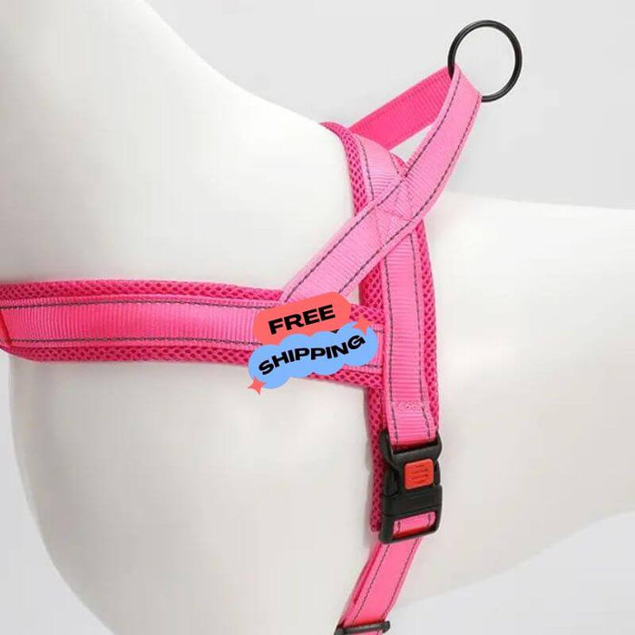 Quick Fitting Comfortable Dog Harness for dachshunds and small dog breeds pink