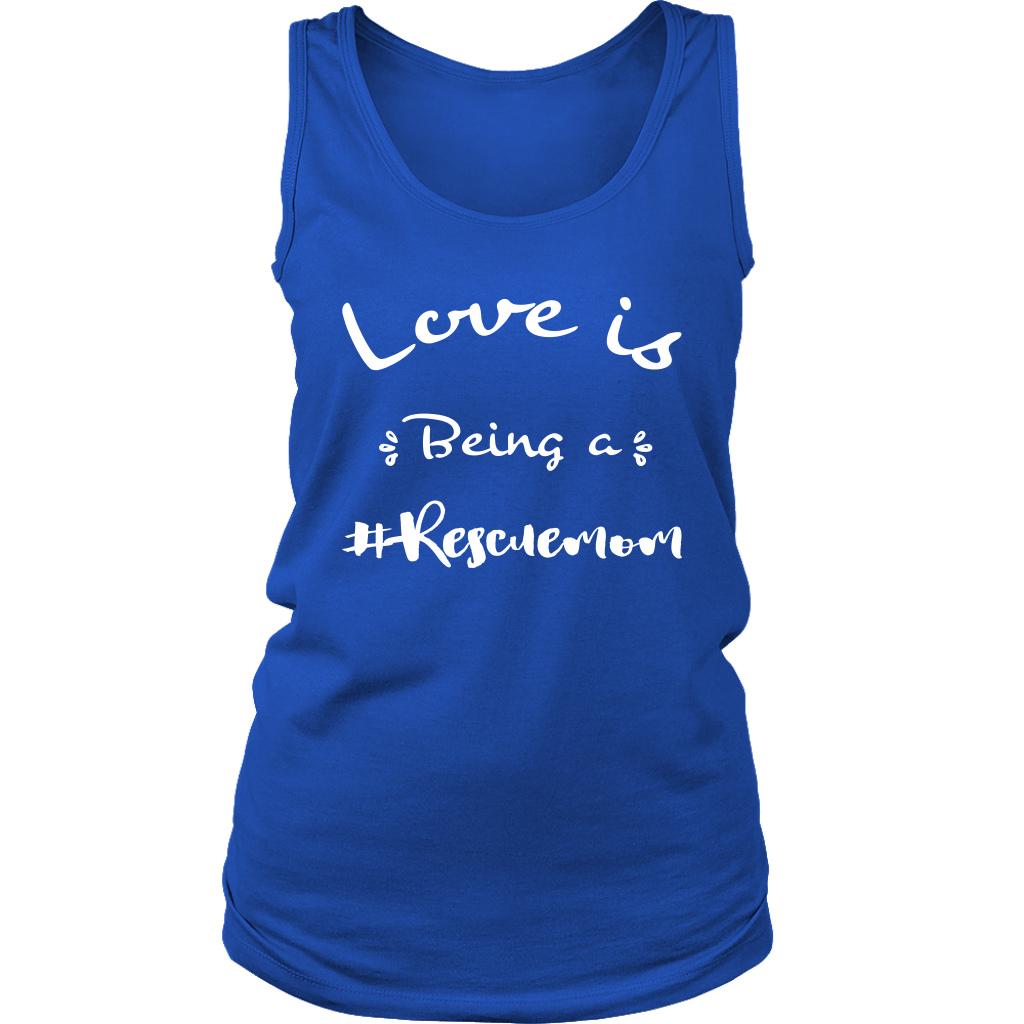 Love is Being a Rescue Mom Women's Tank Top Royal Blue