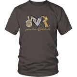 Peace Love Dachshunds Funny Cute Dachshund T-shirt for people Heather Brown