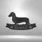 Metal dachshund sign for wall decor black