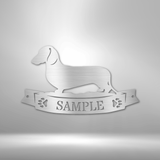 Metal dachshund sign for wall decor stainless steel