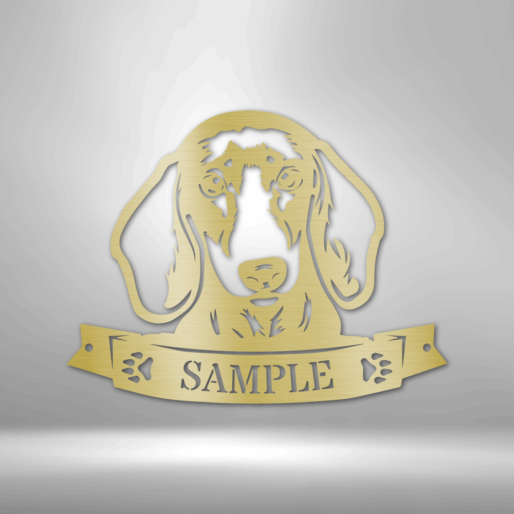 Dachshund silhouette metal sign wall decor copper