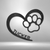 Heart Paw Print Personalized Steel Sign for Dog Lovers 12" Black
