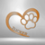 Heart Paw Print Personalized Steel Sign for Dog Lovers 12" Copper