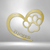 Heart Paw Print Personalized Steel Sign for Dog Lovers 12" Gold