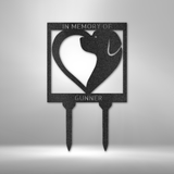 Dog memorial metal sign for garden 12" Black
