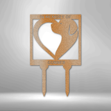 Dog memorial metal sign for garden 12" Copper