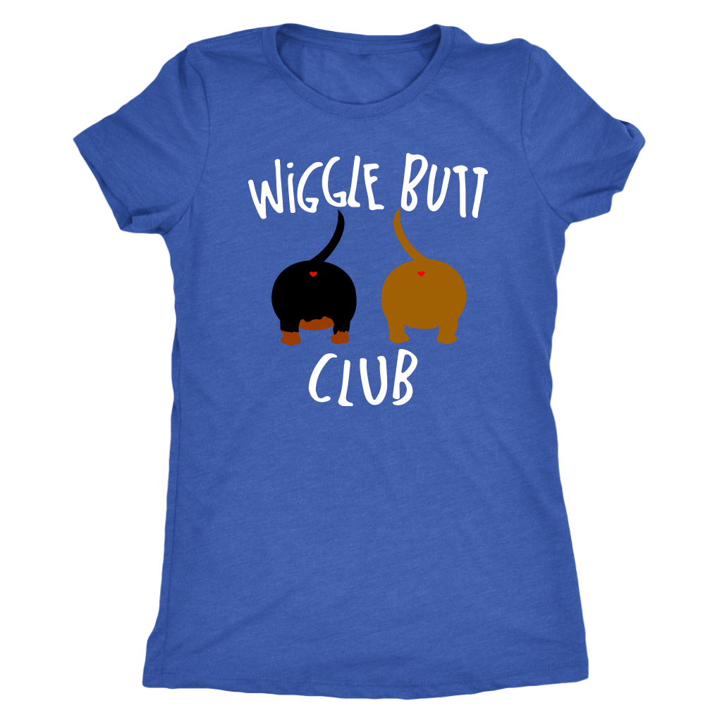 Wiggle Butt Club Funny Dachshund T-Shirt for people Vintage Royal