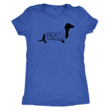Dachshund t shirt with dachshund silhouette vintage royal blue