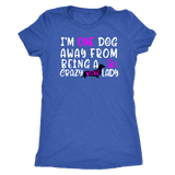Funny dachshund t shirt one dog away from being a crazy weenie lady vintage royal blue