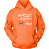 Happiness is being a dachshund mom dachshund sweatshirt for people Neon Orange