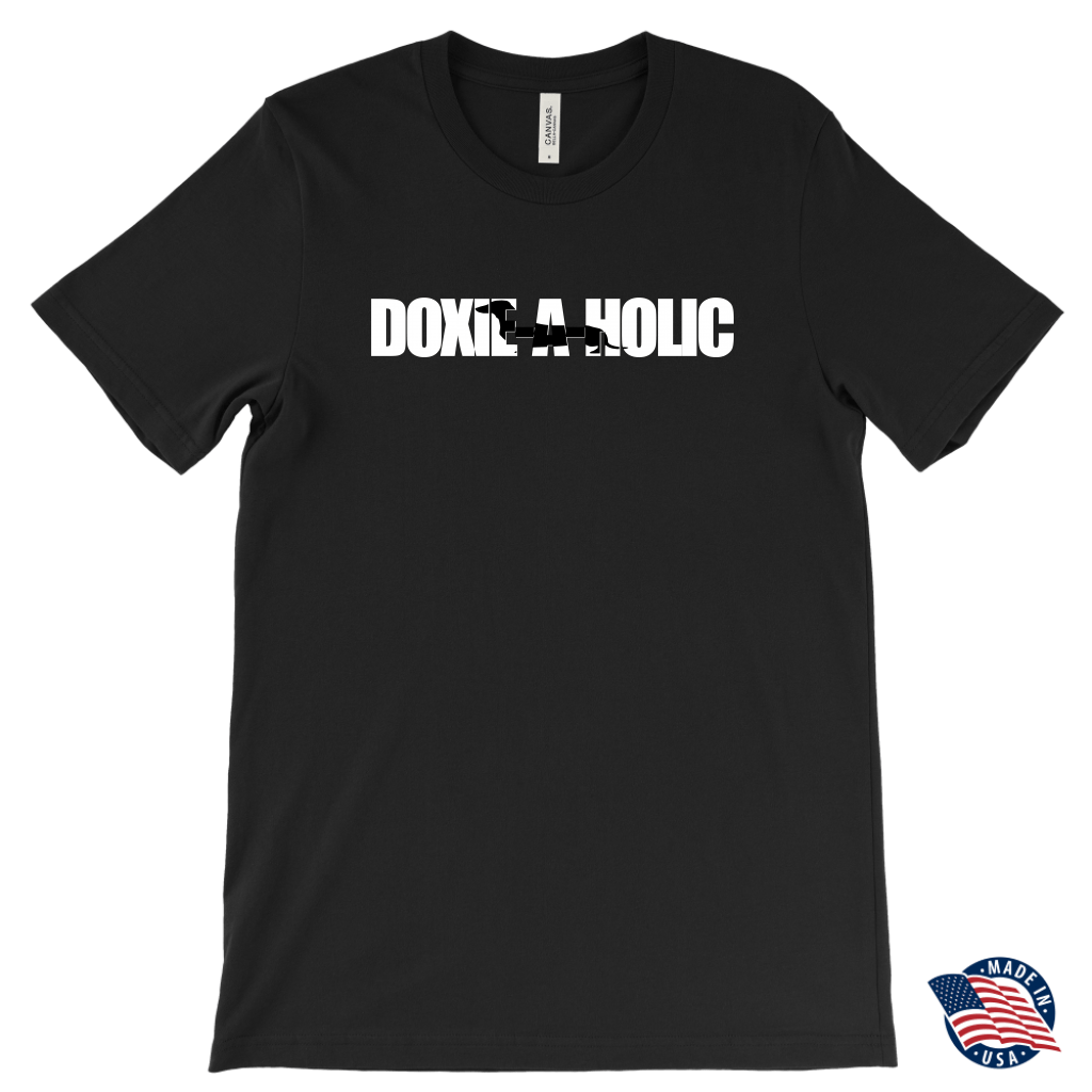 Doxie a holic dachshund silhouette t shirt Black