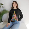 Dachshund christmas tree sweatshirt black