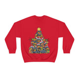 Dachshund christmas tree sweatshirt red