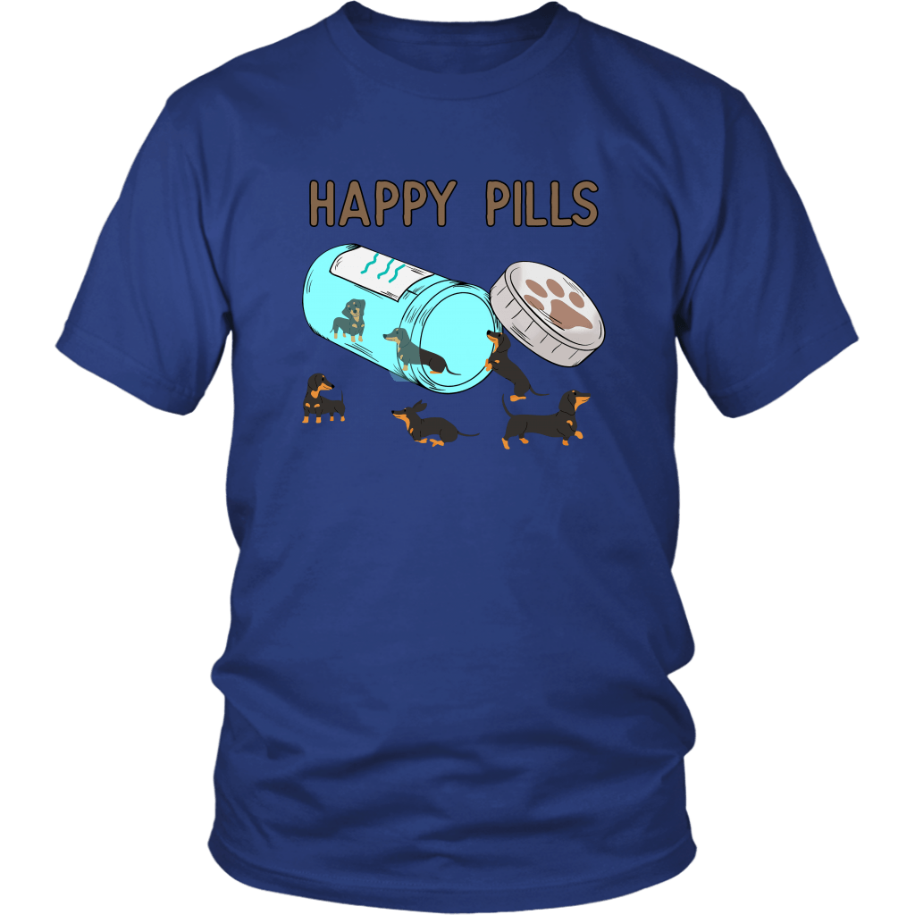 Happy Pills Dachshund T-Shirt Royal Blue