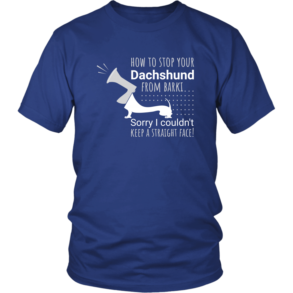 How to stop a dachshund from barking dachshund t-shirt for people Royal Blue